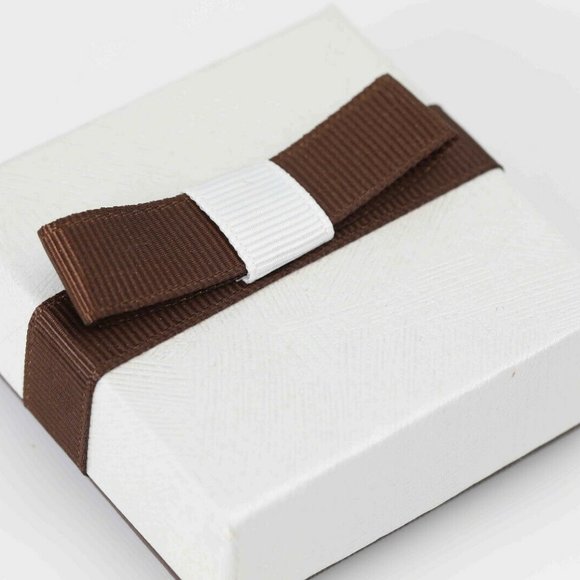 Synthetic Studs Set Silver New In Box 8mm - Picture 3 of 4